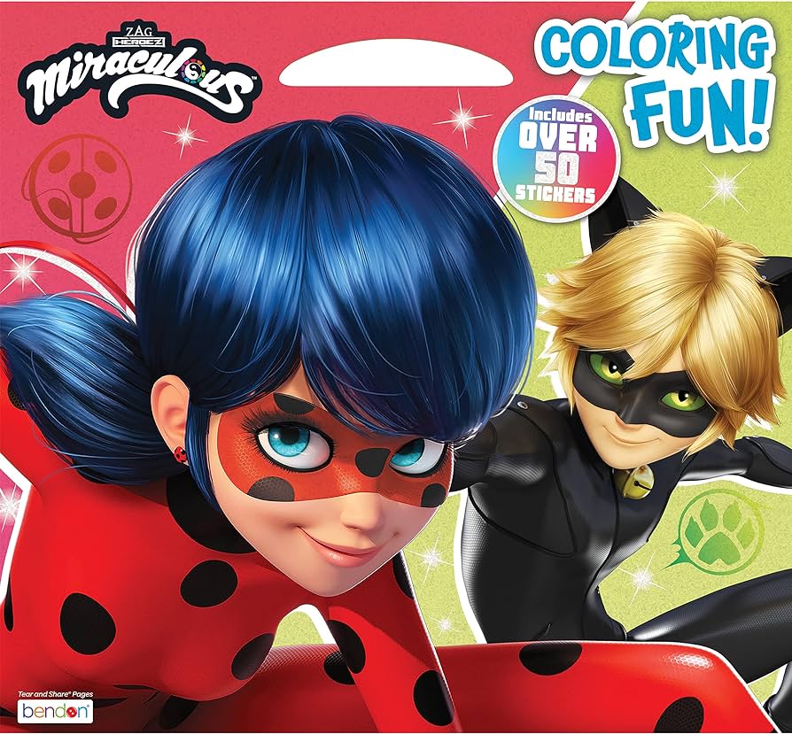 Miraculous ladybug page coloring activity book oversized with handle bendon toys games