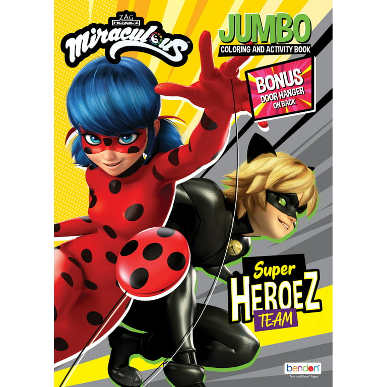 Miraculous tales of ladybug and cat noir page jumbo coloring book paperback