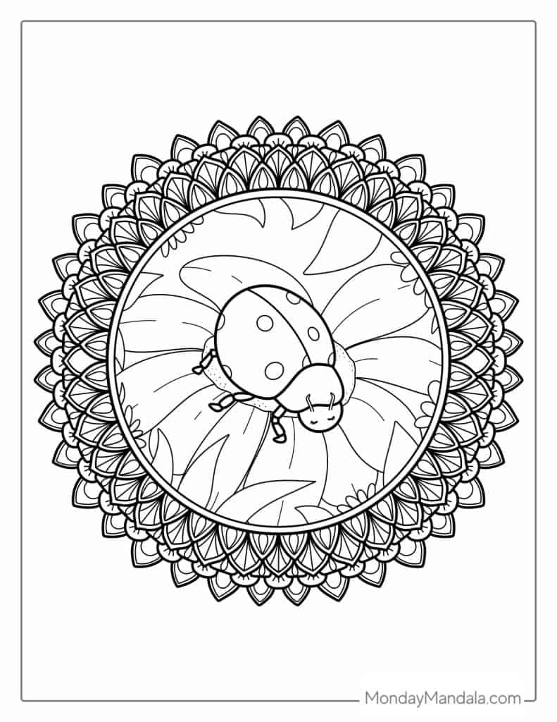 Ladybug coloring pages free pdf printables