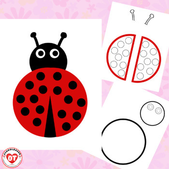 Ot spring themed ladybug craft color cut glue craft template no prep