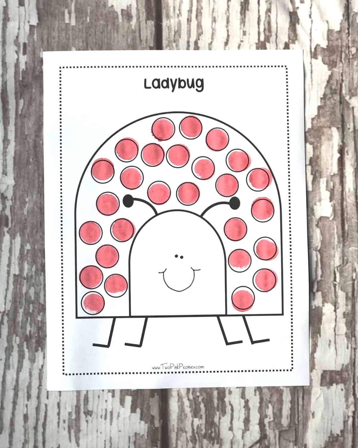Ladybug printable template totally free instant download