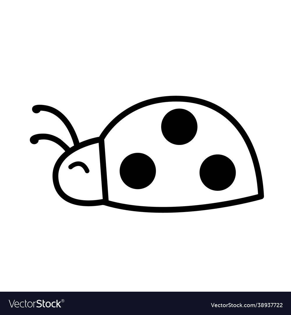 Ladybug for coloring page cute simple royalty free vector