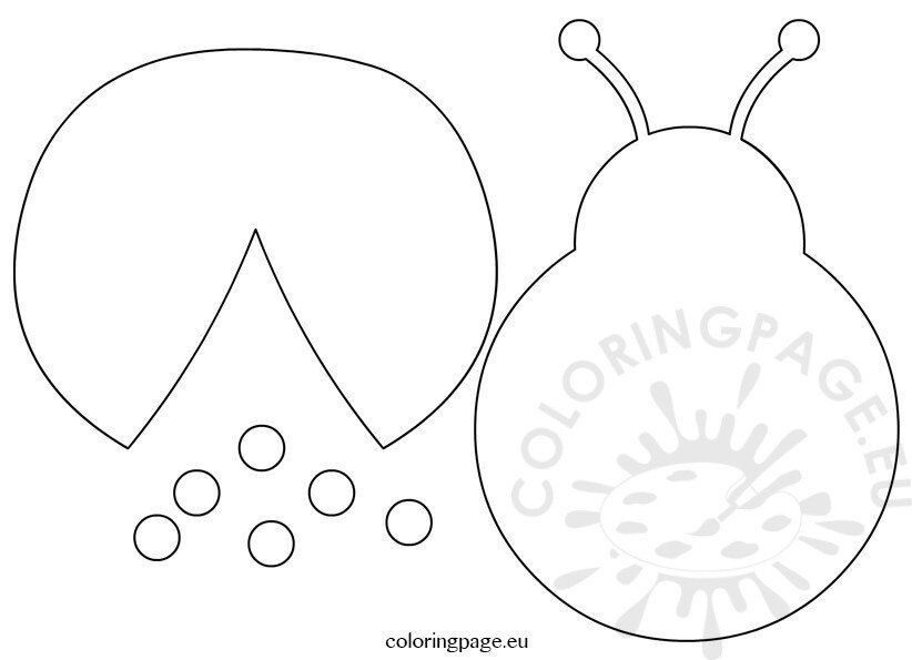 Ladybug template cut outs coloring page