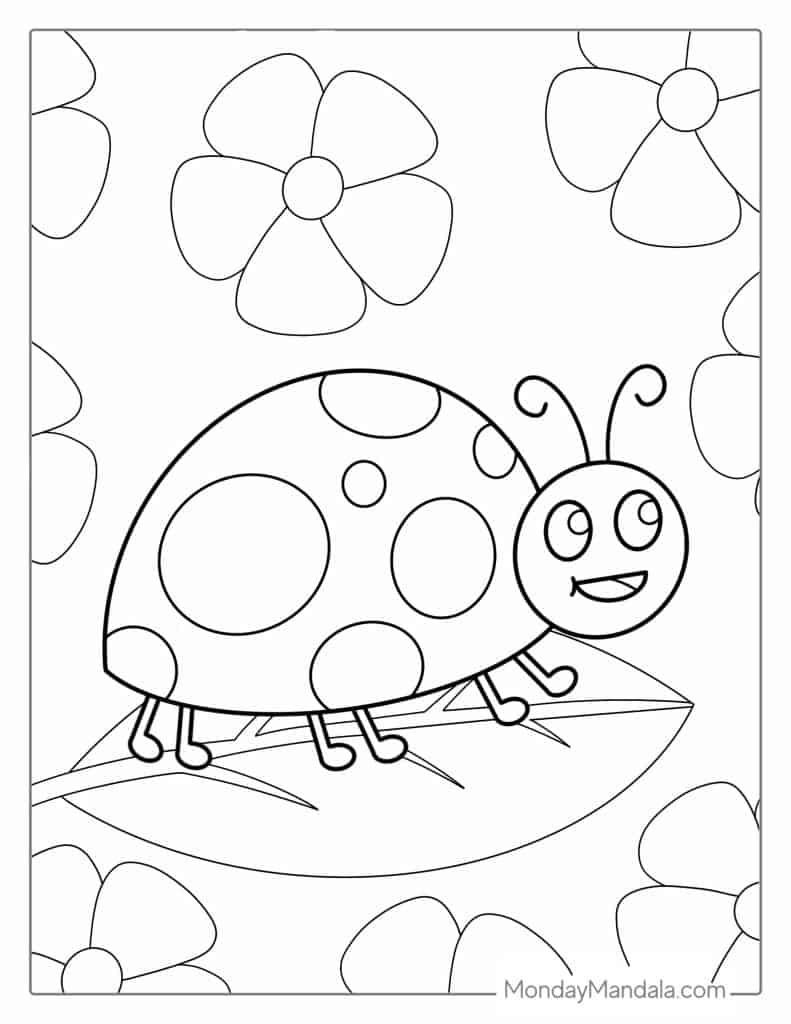 Ladybug coloring pages free pdf printables