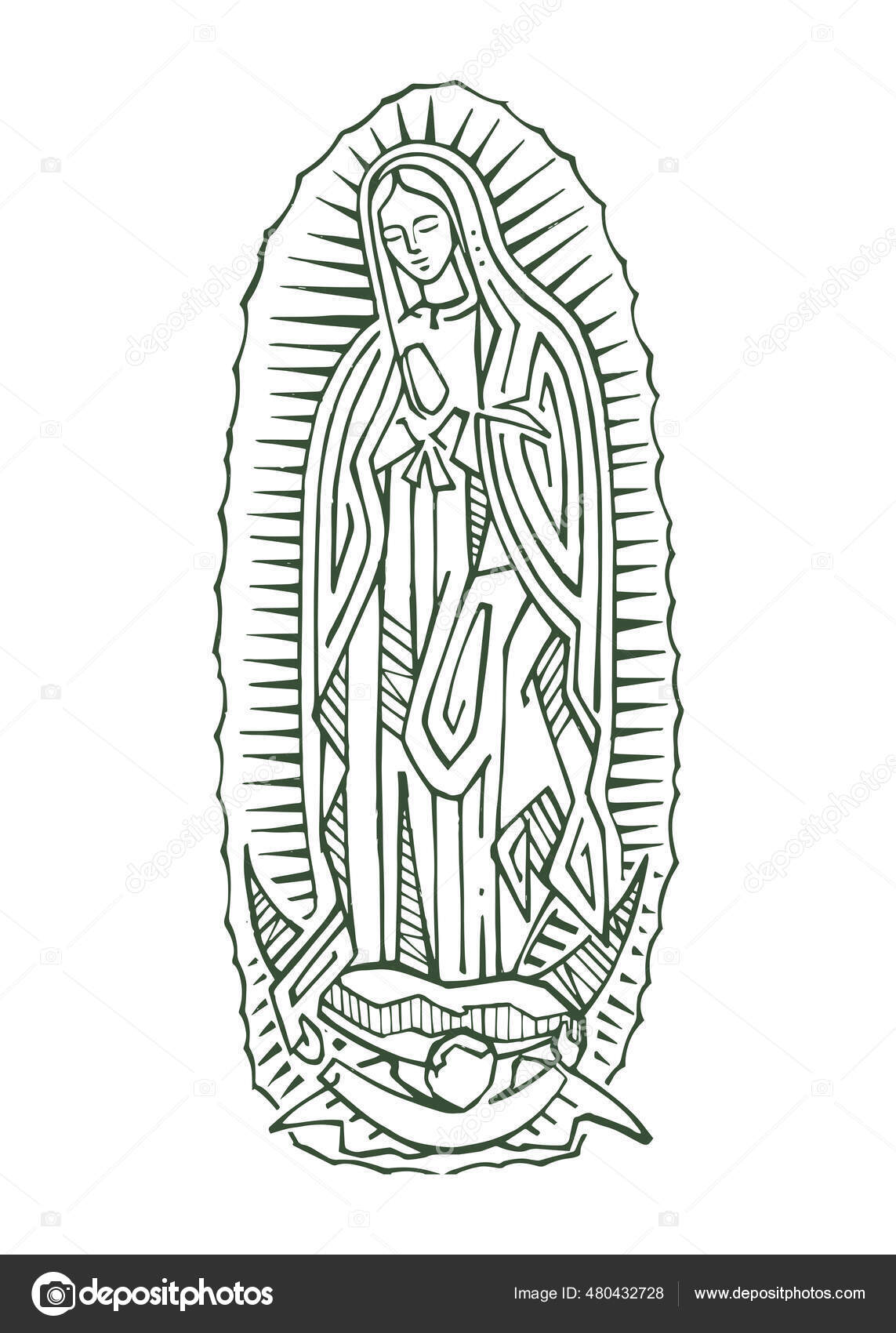 Digitaalinen kuva tai piirustus our lady guadalupe â kuvapankkivektori bernardojbp