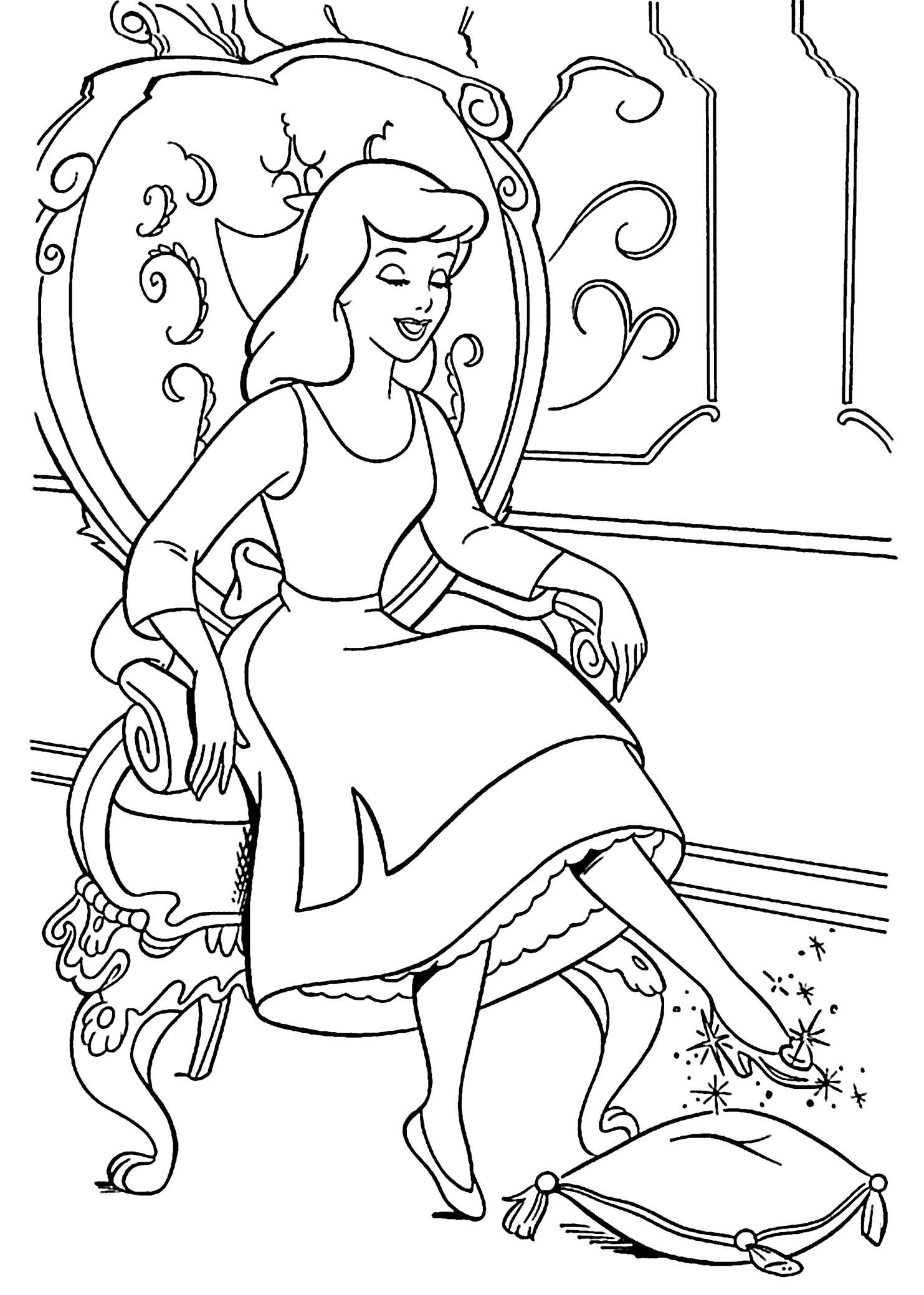 Slipper for cinderella coloring pages for kids printable free cinderella coloring pages disney princess coloring pages princess coloring pages