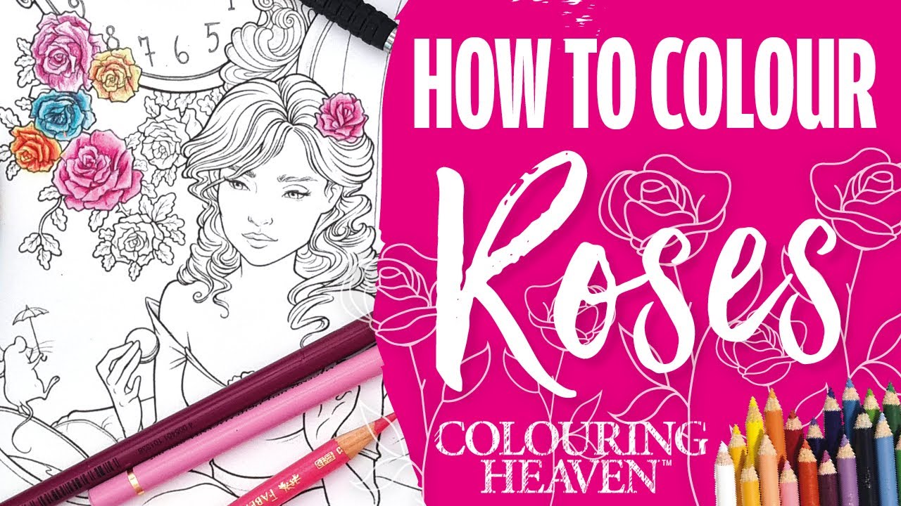 How to colour roses with colouring pencils eeva nikunen alice in wonderland colouring tutorial