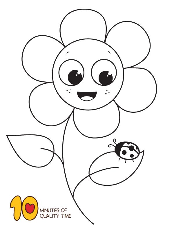 Flower and ladybug coloring page â minutes of quality time ladybug coloring page coloring pages free kids coloring pages