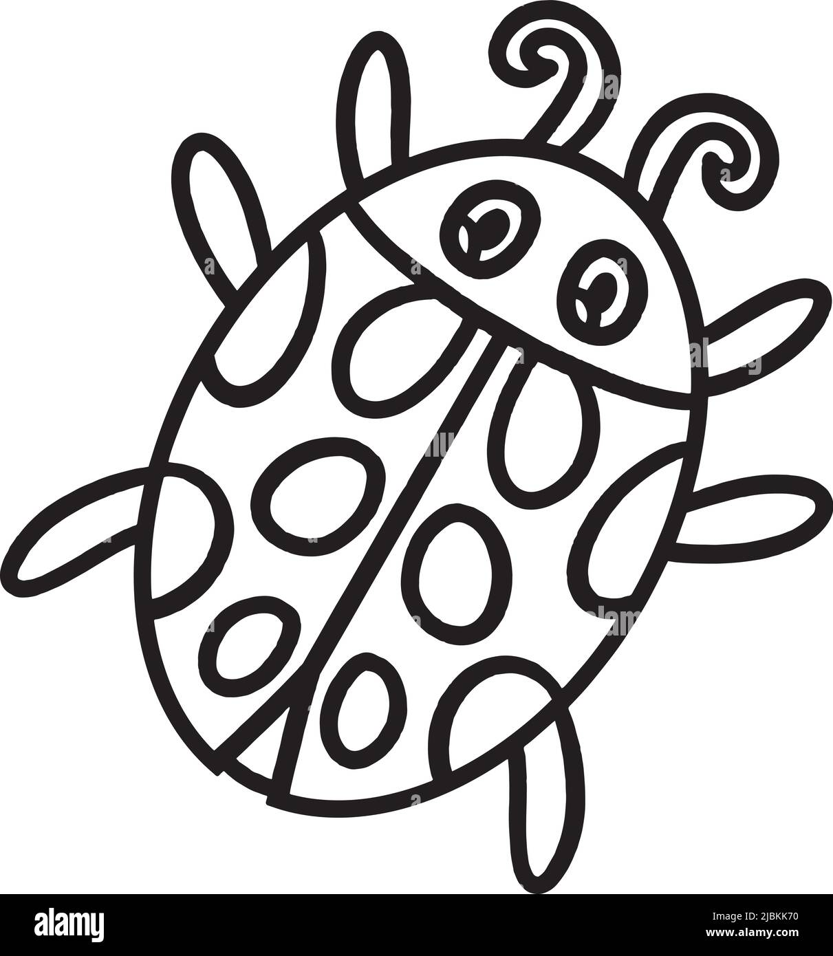 Ladybug coloring page isolated for kids stock vector image art