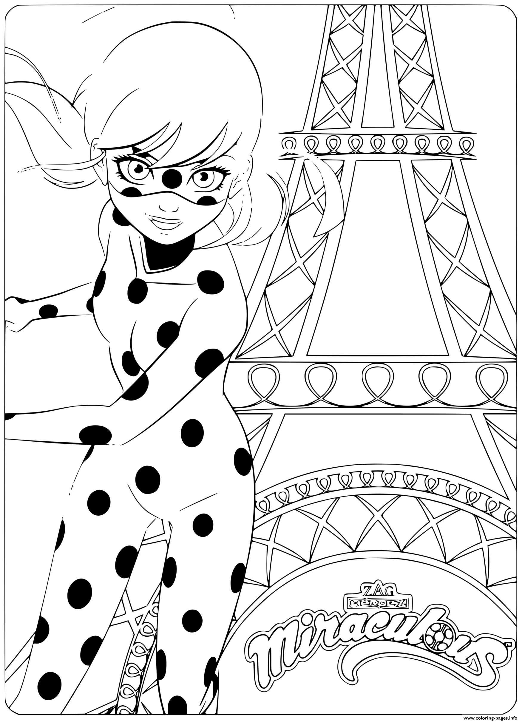 Miraculous ladybug and cat noir coloring page printable