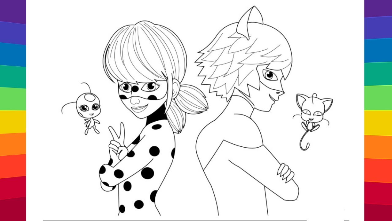 Miraculous ladybug cat noir coloring book miraculous ladybug coloring pages to print