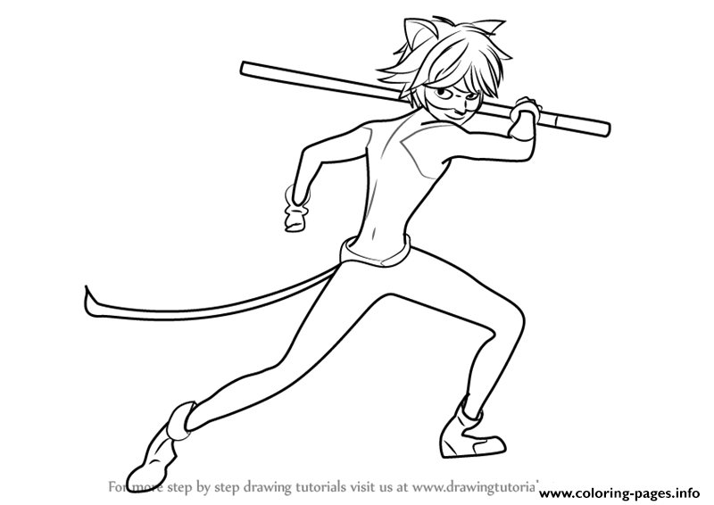 Miraculous ladybug and cat noir drawings coloring page printable