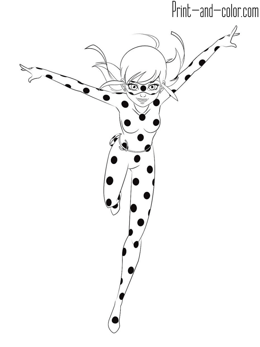 Miraculous tales of ladybug cat noir coloring pages print and color