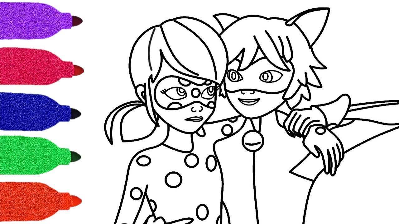Iraculous ladybug and cat noir coloring book for kids ðððððð