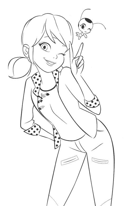 Miraculous ladybug coloring pages with marinette ladybug coloring page cartoon coloring pages ladybug art