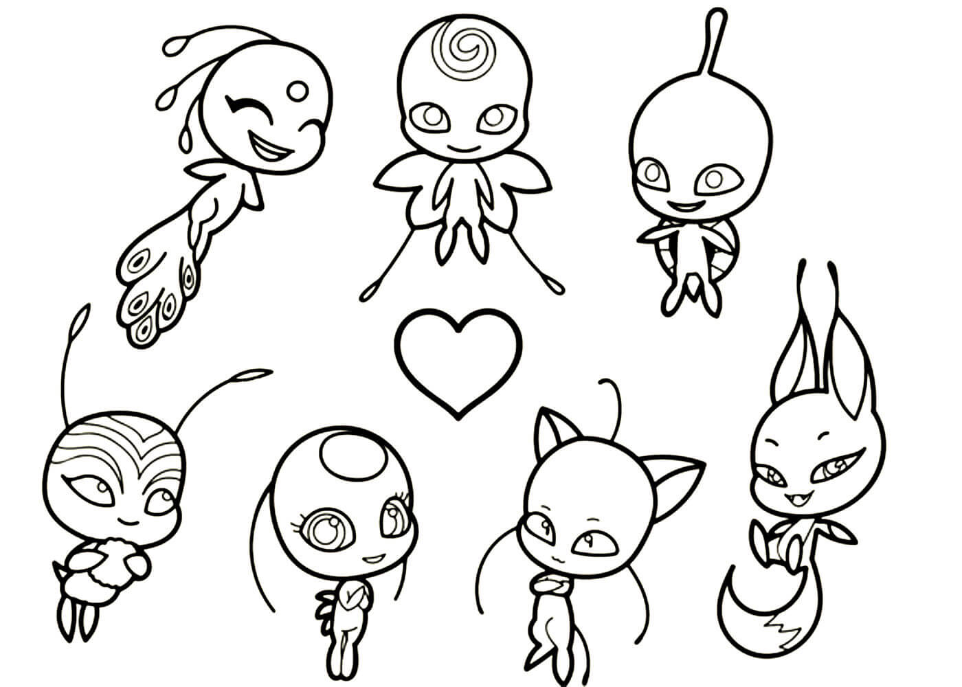 Coloring pages of ladybug and cat noir for print and download