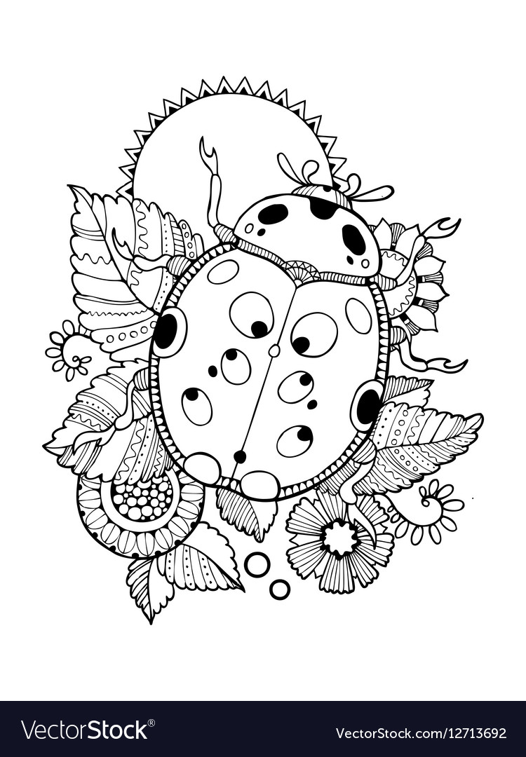 Ladybug coloring book royalty free vector image