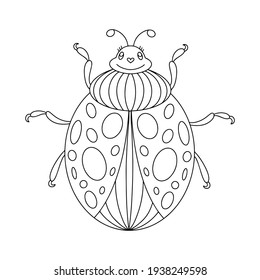 Hakuun beetle ladybug coloring book ladybug linear liittyvã vektorikuva rojaltivapaa