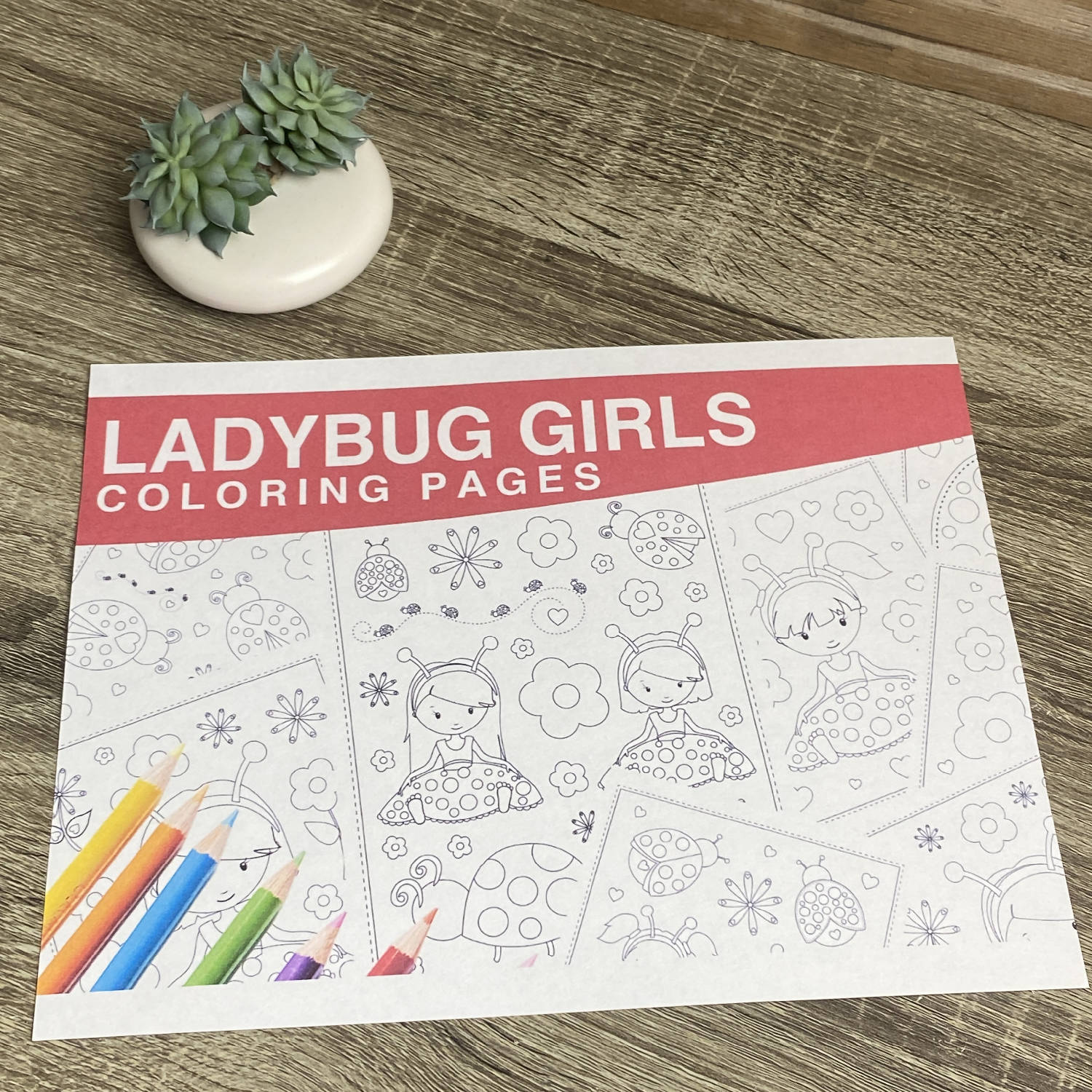 Ladybug girls coloring pages lb vellum bristol paper kids color â