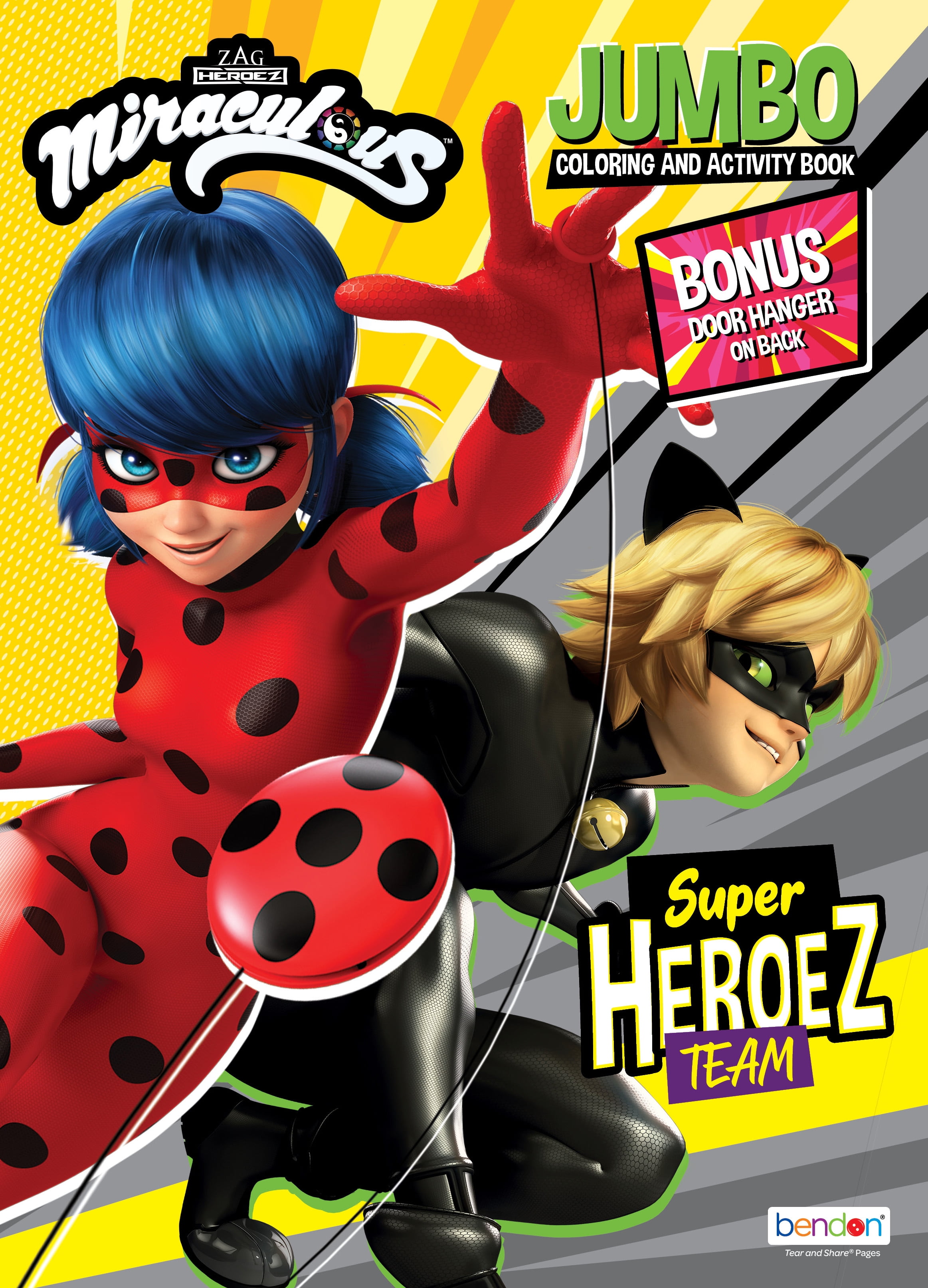 Miraculous tales of ladybug and cat noir page jumbo coloring book paperback