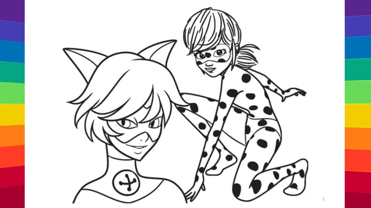Miraculous ladybug cat noir coloring book ladybug and cat noir coloring pages