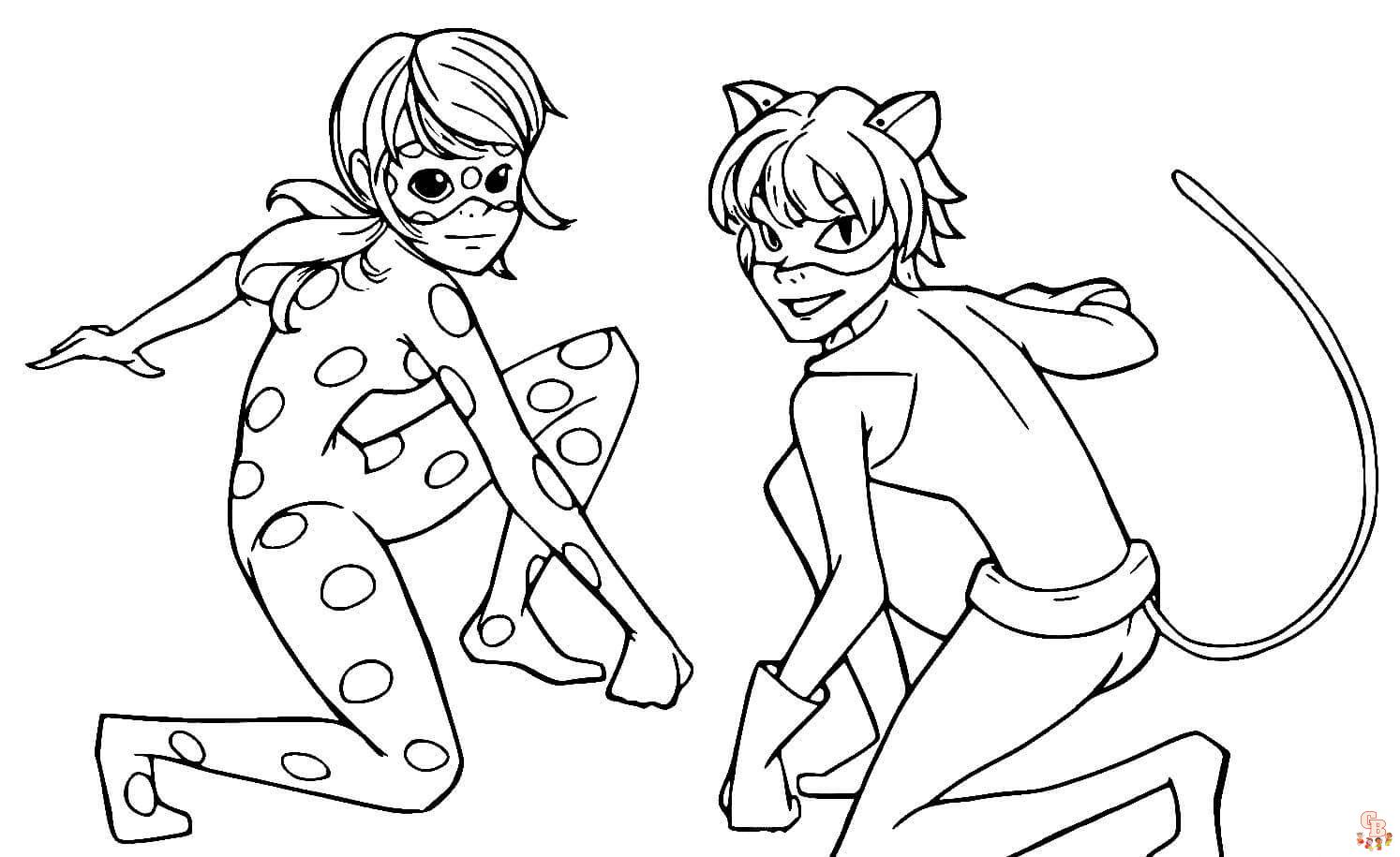 Explore cat noir coloring pages