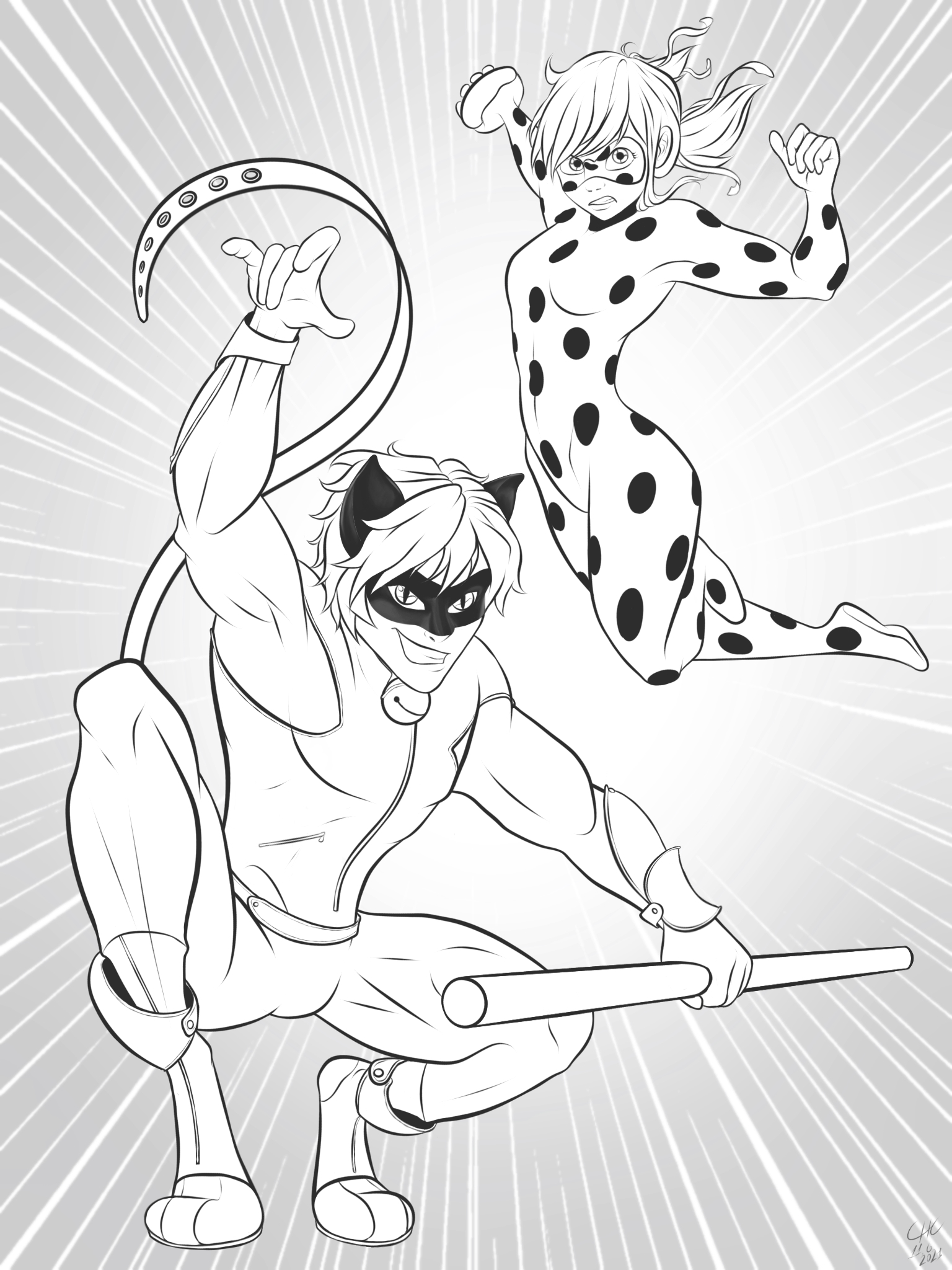 Ladybug cat noir by thecrunchyfox on