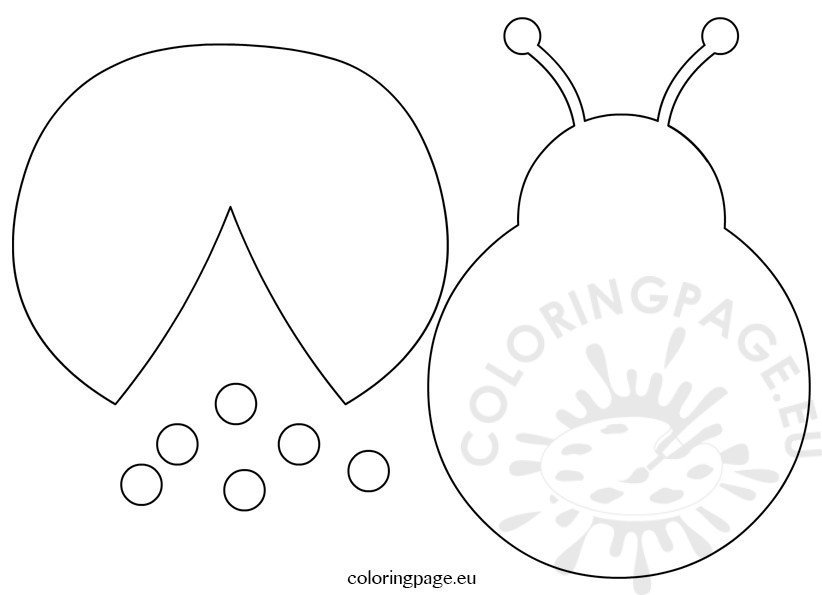 Ladybug template cut outs coloring page