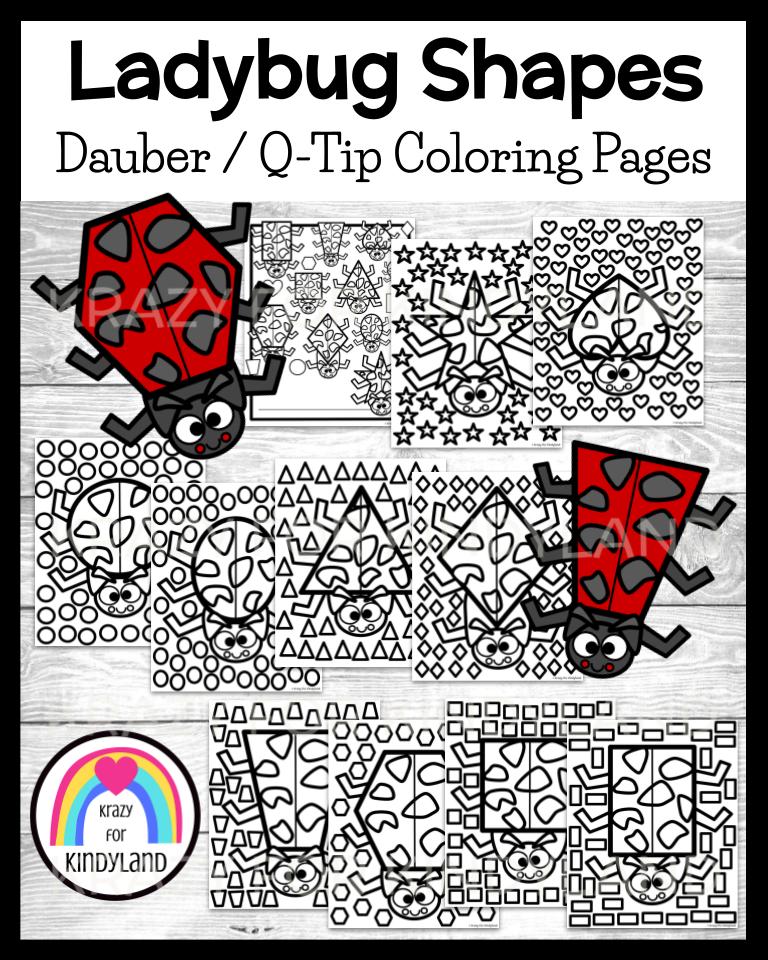 Ladybug shape coloring pages bug insect dauber q