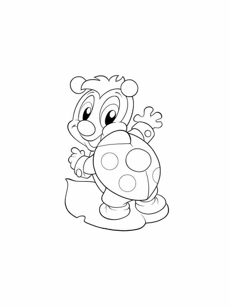 Drawing of a nice ladybug on the leaf coloring page