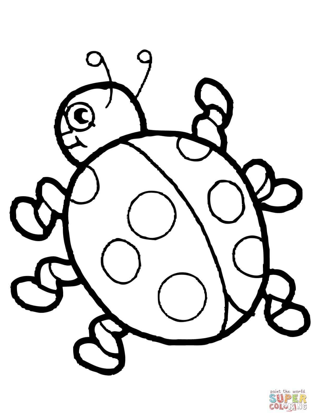 Cute ladybug coloring page free printable coloring pages
