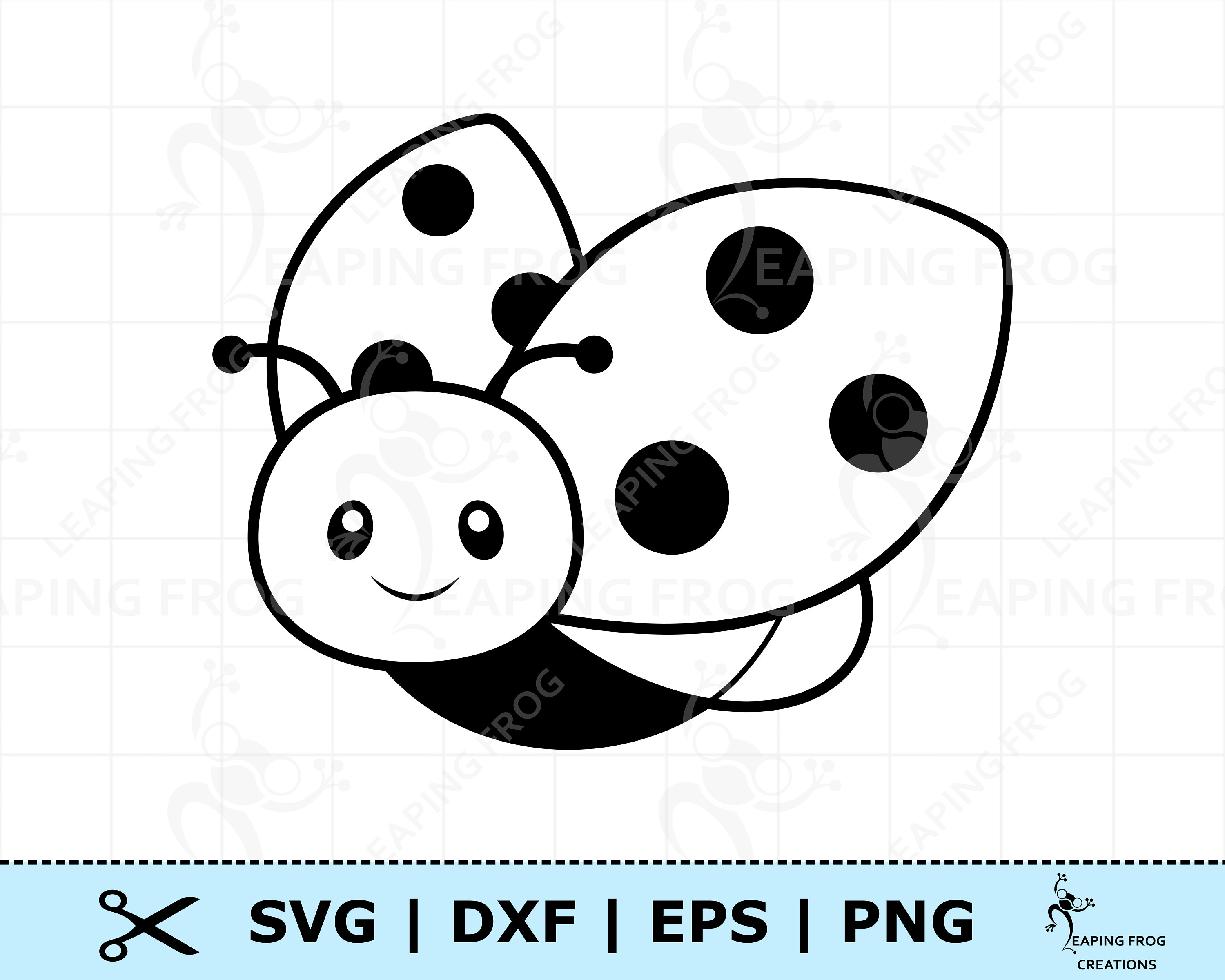 Cute ladybug svg png dxf eps ladybug digital download cricut silhouette cut files outline stencil coloring page clipart