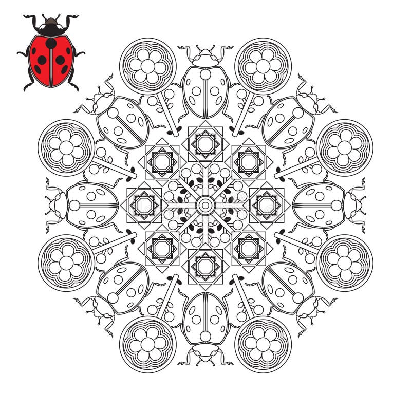 Mandala ladybug stock illustrations â mandala ladybug stock illustrations vectors clipart