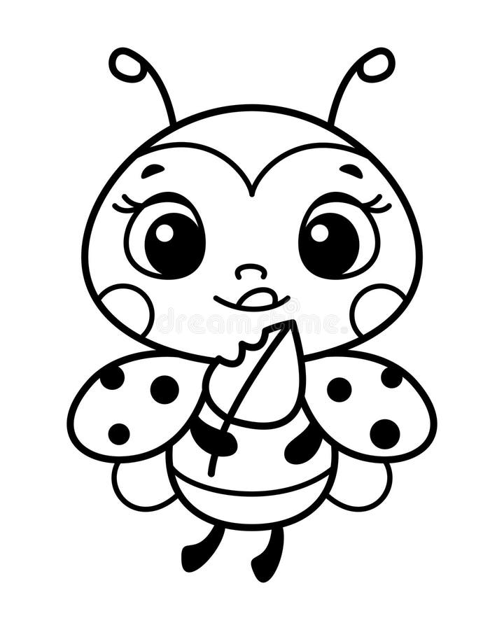 Ladybug coloring book vector illustration stock vector