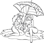 Lady on a beach coloring page free printable coloring pages