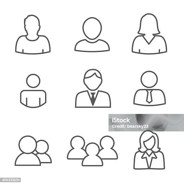 Womens accessories and clothes line icons set stock illustration