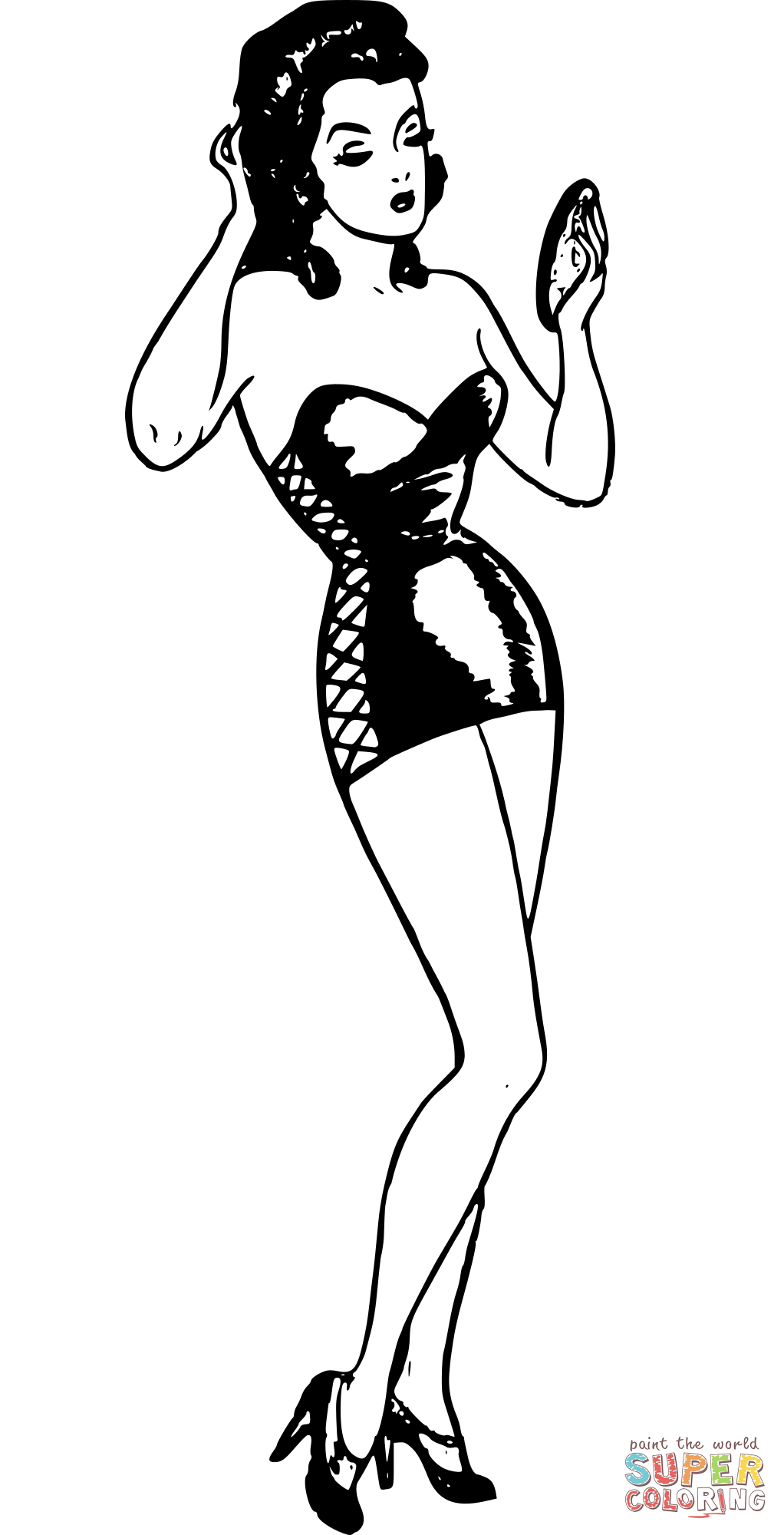 Woman getting ready coloring page free printable coloring pages