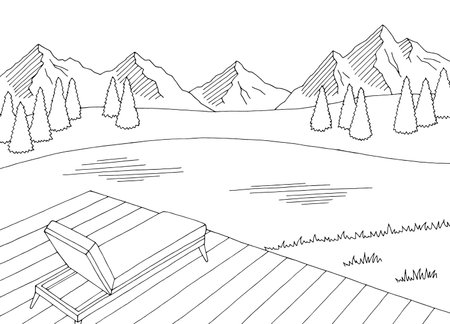 Lake coloring page cliparts stock vector and royalty free lake coloring page illustrations