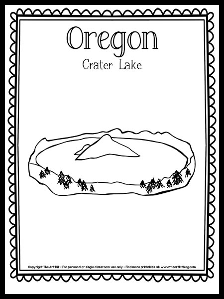 Oregon crater lake coloring page free printable â the art kit