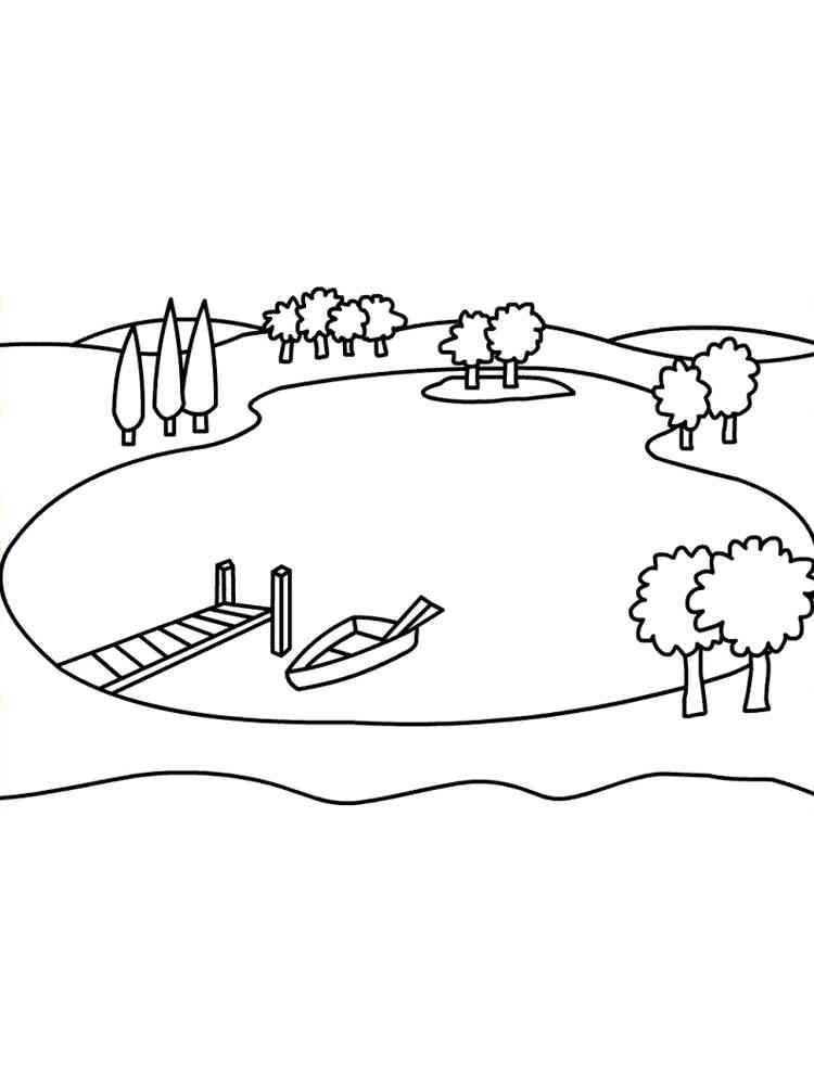 Lake coloring pages