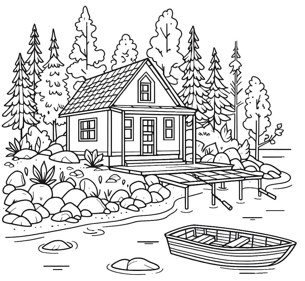 Lake coloring pages