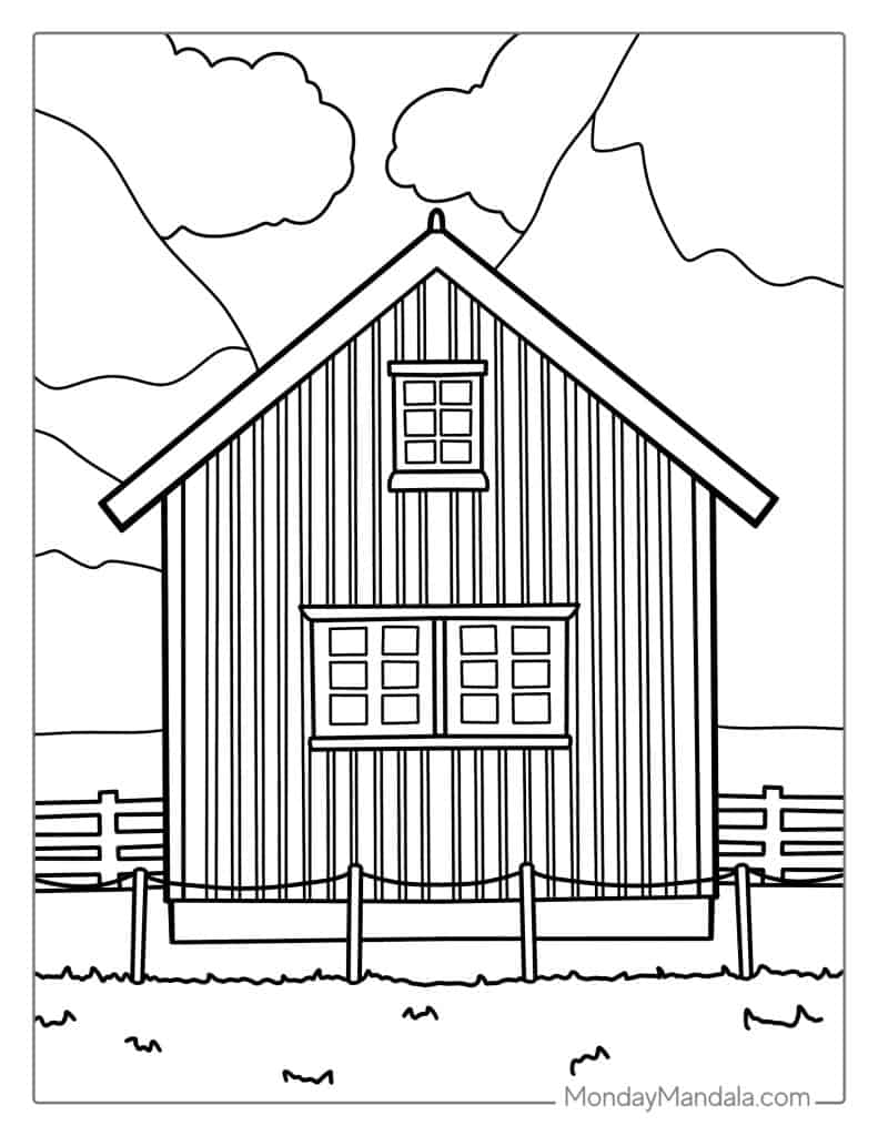 House coloring pages free pdf printables