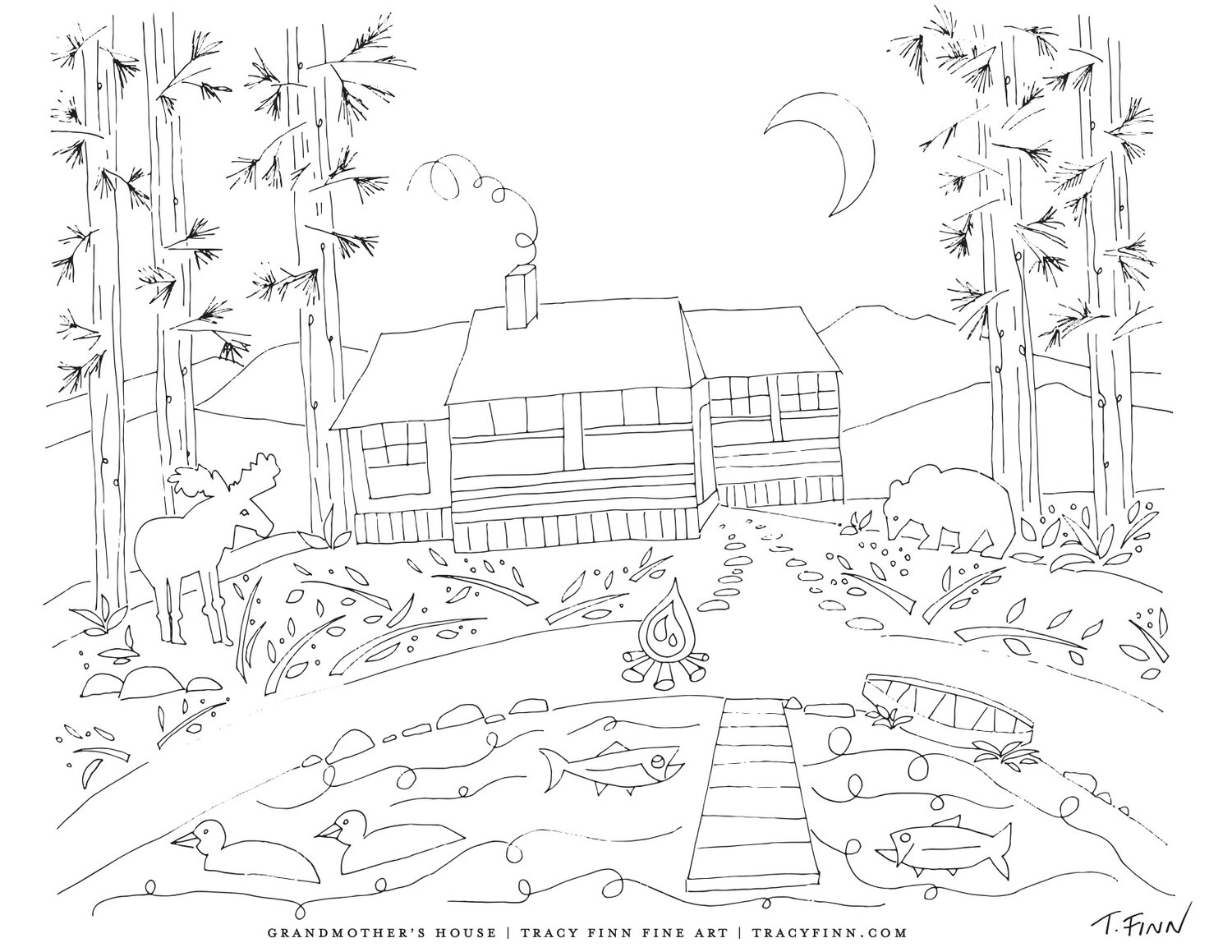 Grandmothers house coloring page â tracy finn