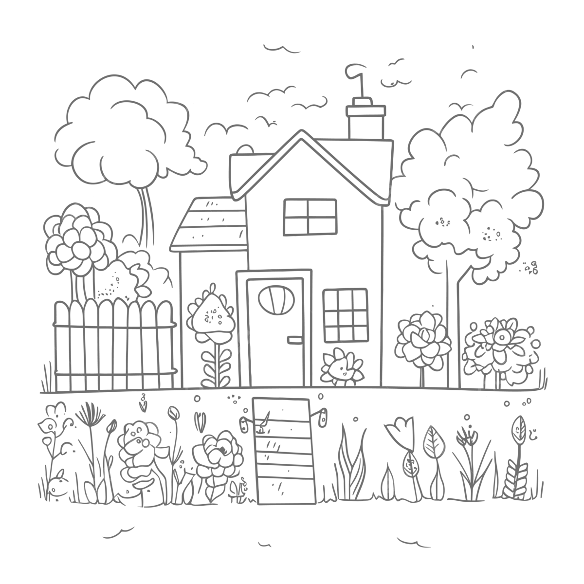 House coloring pages unique garden coloring template luxury garden coloring pages outline sketch drawing vector house drawing wing drawing ring drawing png and vector with transparent background for free download