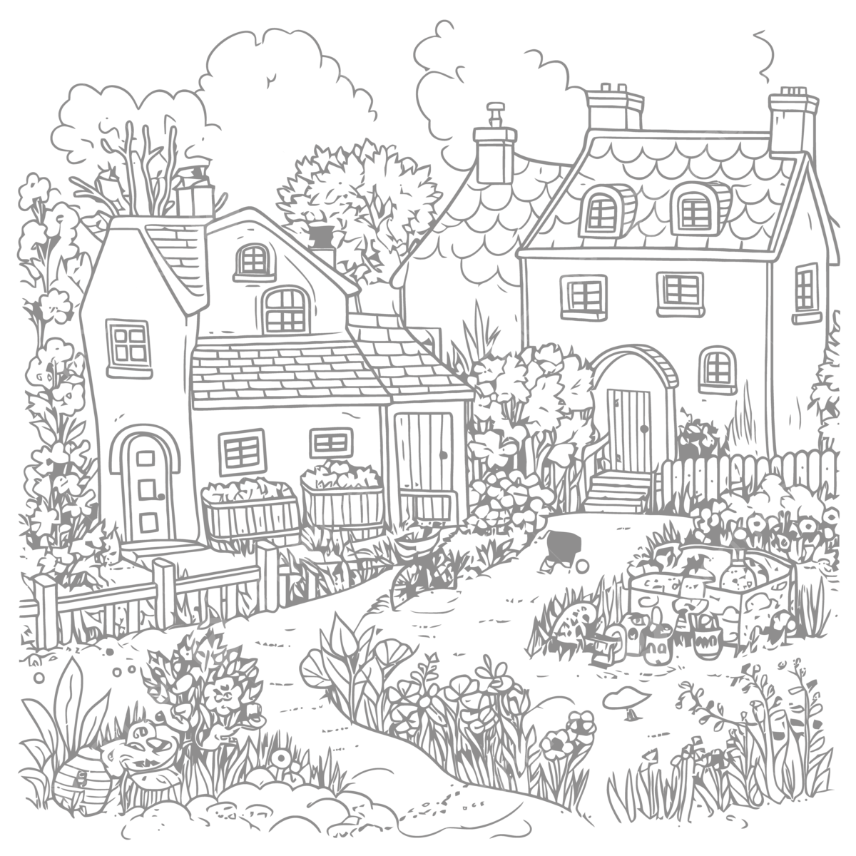 House coloring pages with water garden outline sketch drawing vector house drawing wing drawing water drawing png and vector with transparent background for free download