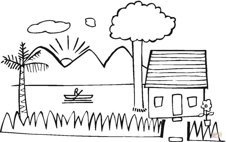 Lake house coloring pages trang tã mã u