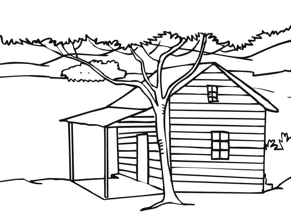 Typical swedish house coloring page
