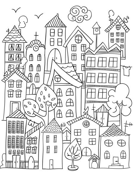 House coloring page stock photos pictures royalty