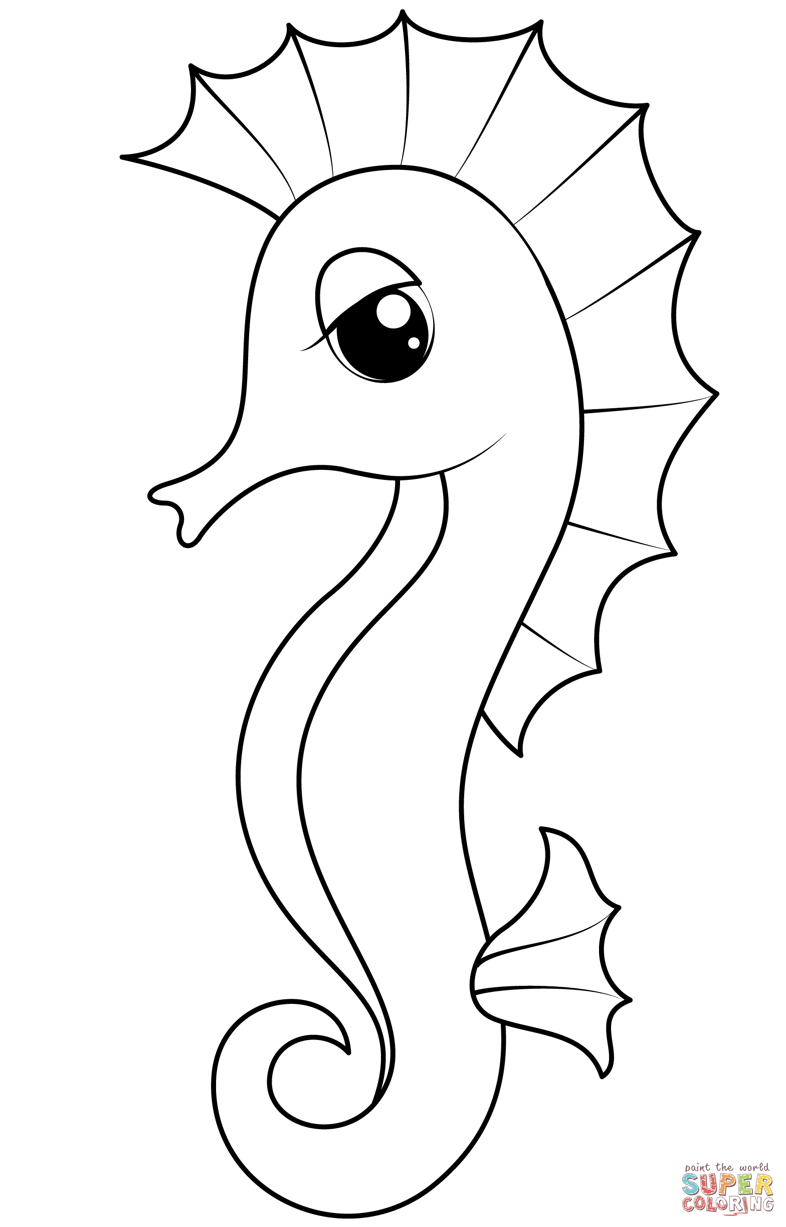 Seahorse coloring page free printable coloring pages