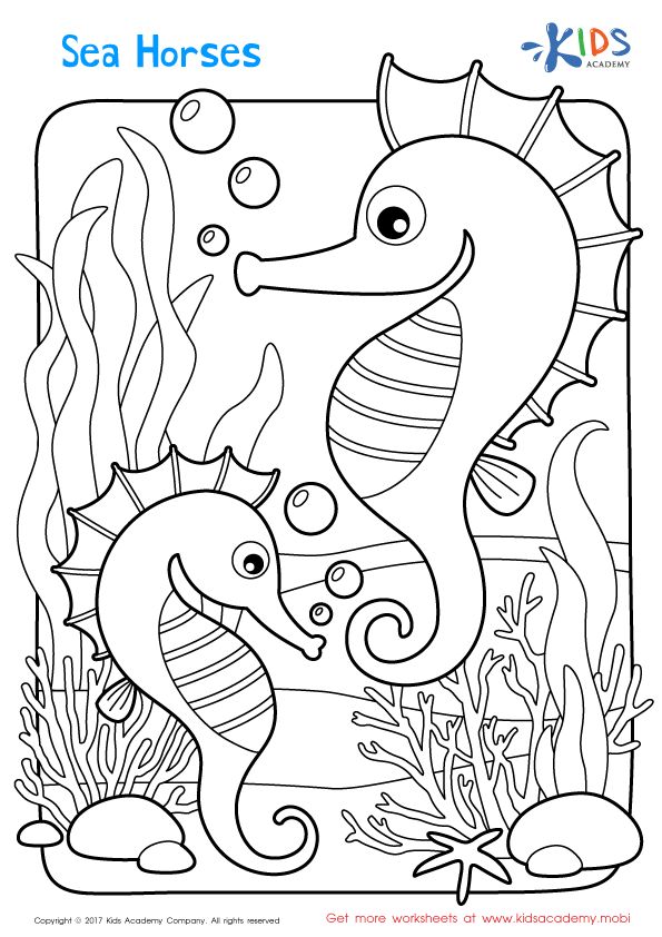 Sea horses coloring page coloring pages horse coloring pages ocean coloring pages